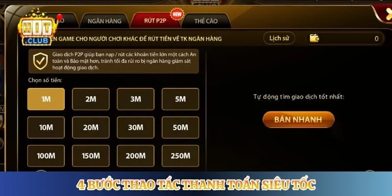 4 bước thao tác thanh toán siêu tốc