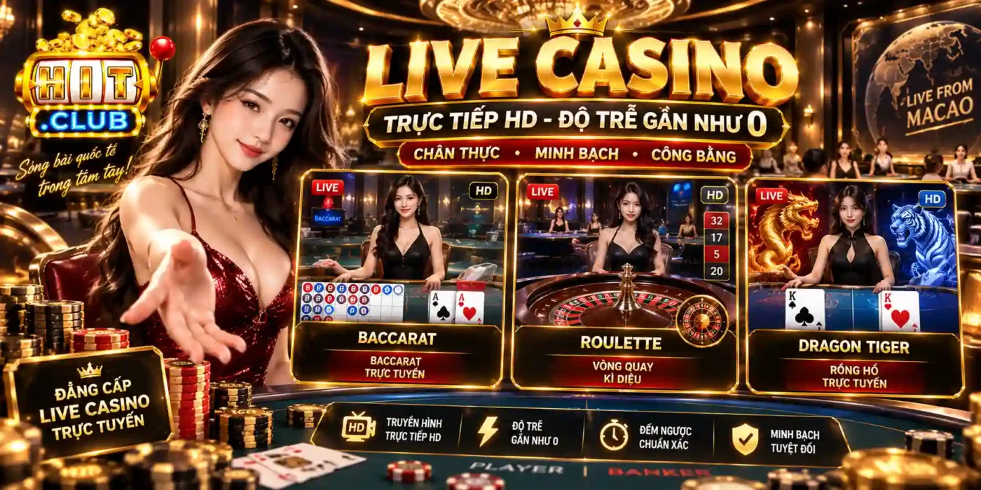 HITCLUB Live Casino - Cam HD Không Trễ, Đếm Ngược Chuẩn Giây