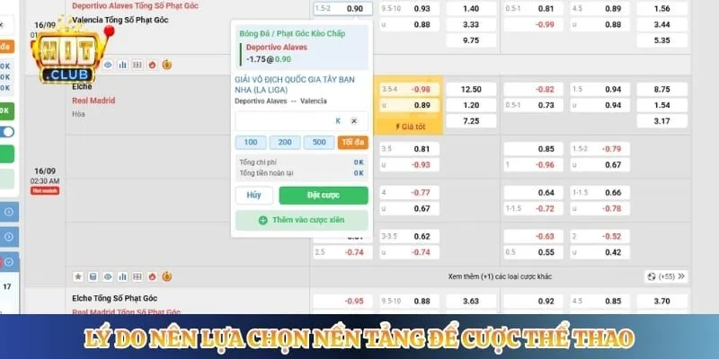 Lý do nên lựa chọn nền tảng để cược thể thao